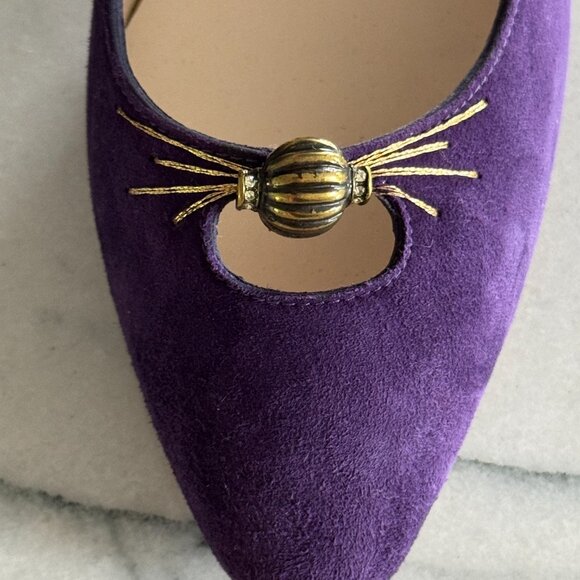 Vintage Lulu Guinness Slip On Cone Heel Cut Out Shell Pumps - US 7.5 - NEW - Picture 4 of 10